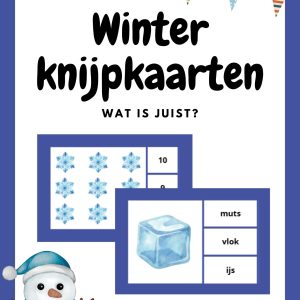 Winter Knijpkaarten – Tellen & Lezen voor Kleuters