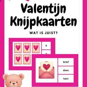 Valentijn Knijpkaarten – Tellen & Lezen voor Kleuters