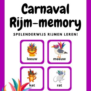 Carnaval Rijm Memory – Spelend Leren voor Kleuters