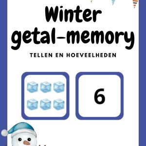 Winter getal memory – Spelend Rekenen voor Kleuters