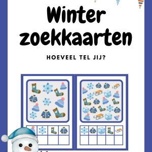 Winter Zoekkaarten – Kijken, Zoeken & Tellen voor Kleuters