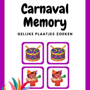 Carnaval Memory – Gelijke Plaatjes Zoeken voor Kleuters