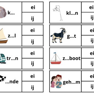 Spel knijpkaarten ei/ij woorden (zelfcorrigerend)