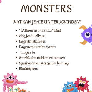 Klasthema monsters (monsterlijk jaar)! decoratie