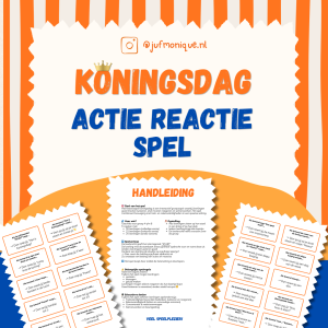 Koningsdag Reactiespel voor groep 4 t/m 8