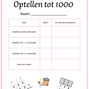 Cijferend optellen & aftrekken ( complete oefenbundel 30p.)