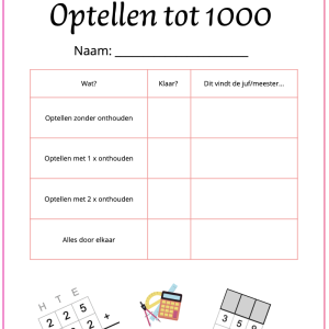 Cijferend optellen & aftrekken ( complete oefenbundel 30p.)