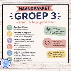 MAANDPAKKET groep 3 - Rekenen & Begrijpend Lezen (20% KORTING)