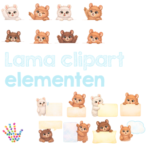 Lama clipart - elementen