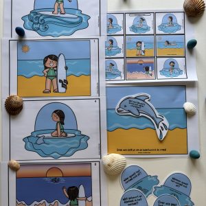 Verhaalbegrip zomer: surfen in de oceaan