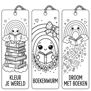 Boekenleggers thema regenboog